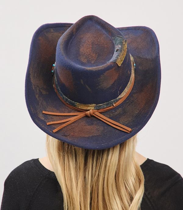 Navy Distressed Cowboy Hat