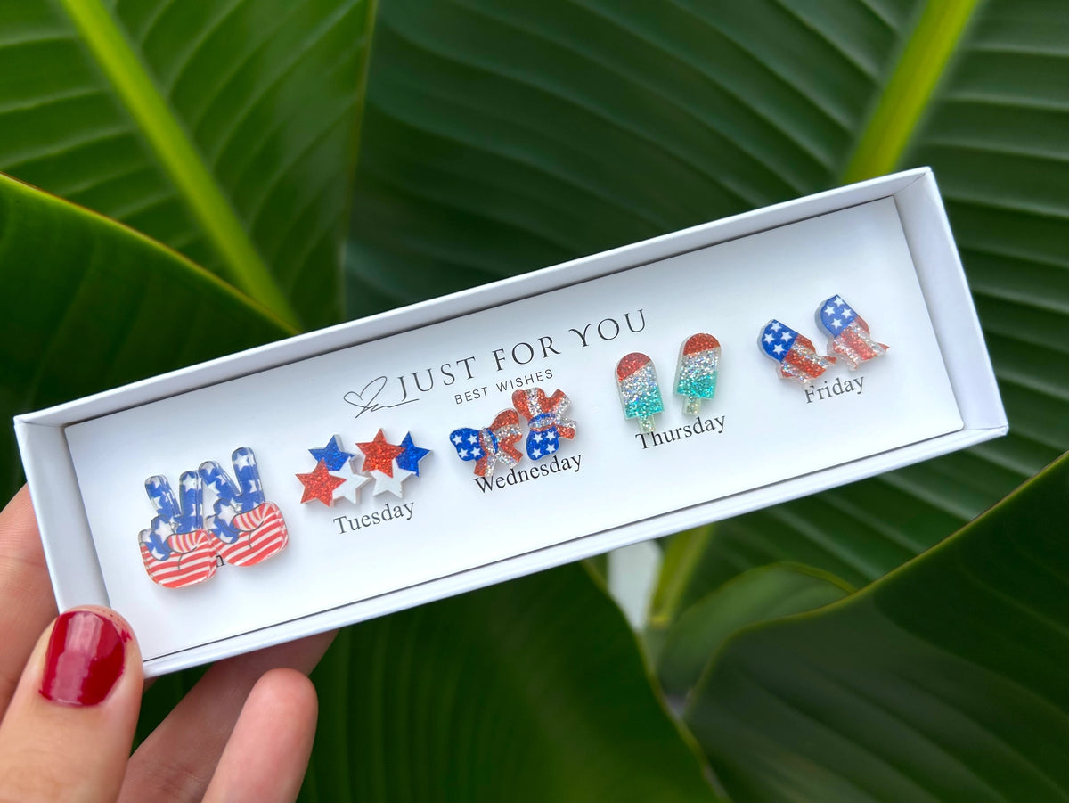 Patriotic Stud Earring Set
