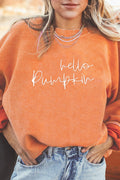 Hello Pumpkin Ribbed Crewneck