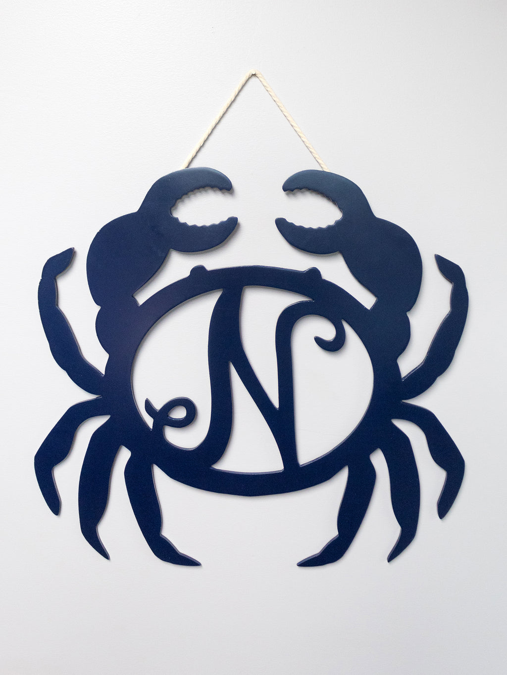 Navy Blue Crab Wooden Monogram