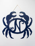 Navy Blue Crab Wooden Monogram