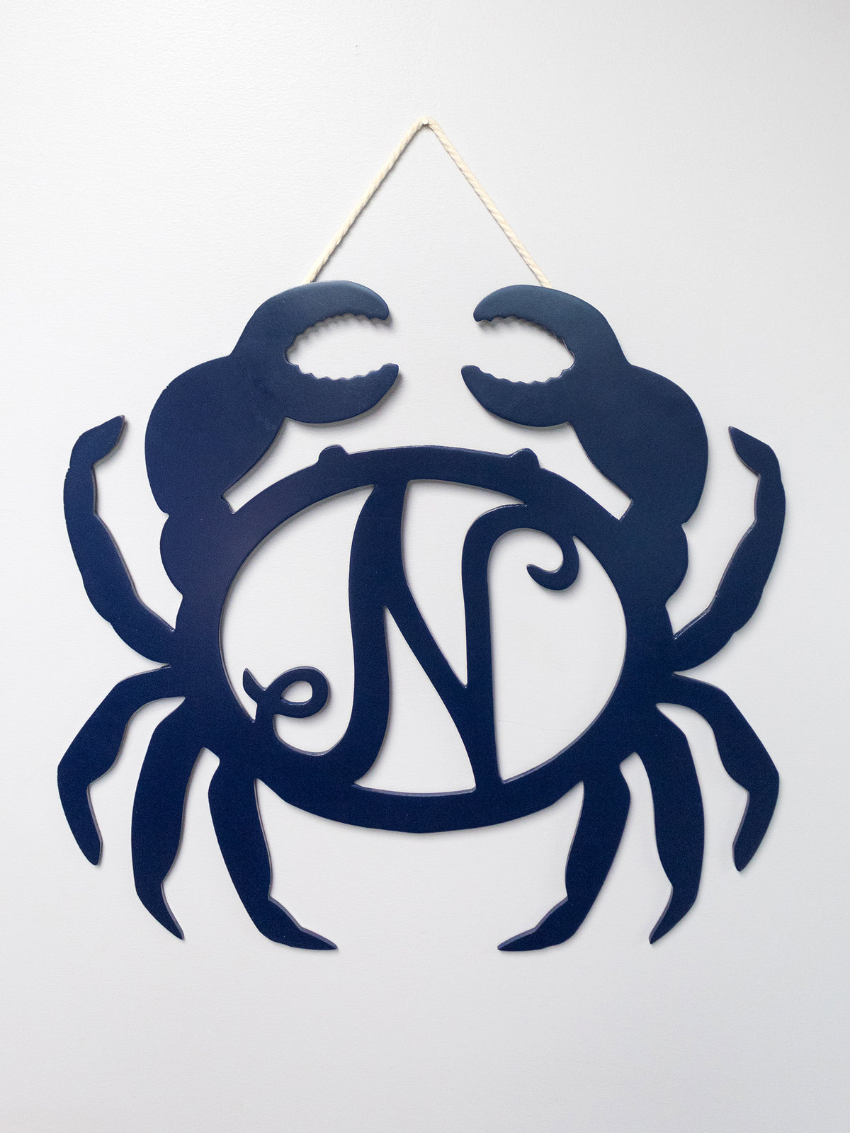 Navy Blue Crab Wooden Monogram