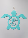 Aqua Turtle Wooden Monogram
