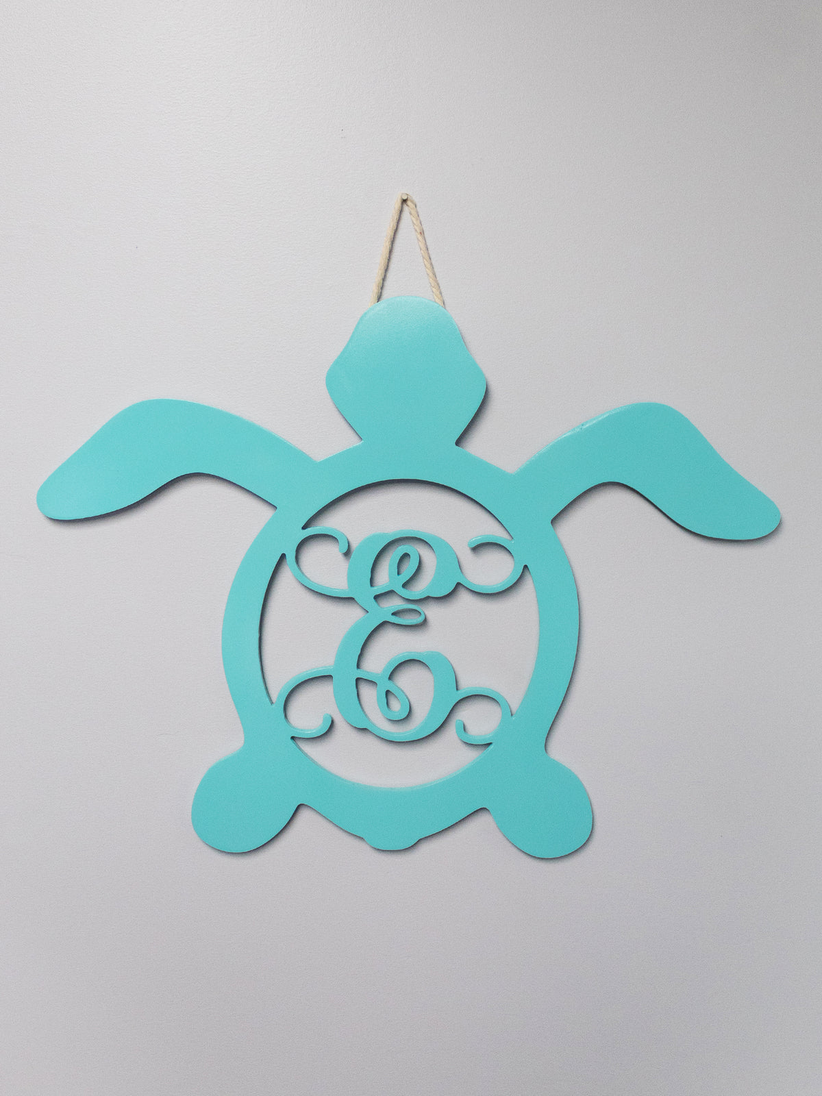Aqua Turtle Wooden Monogram