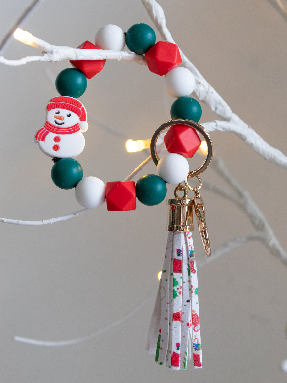 Snowman Tassel Keychain