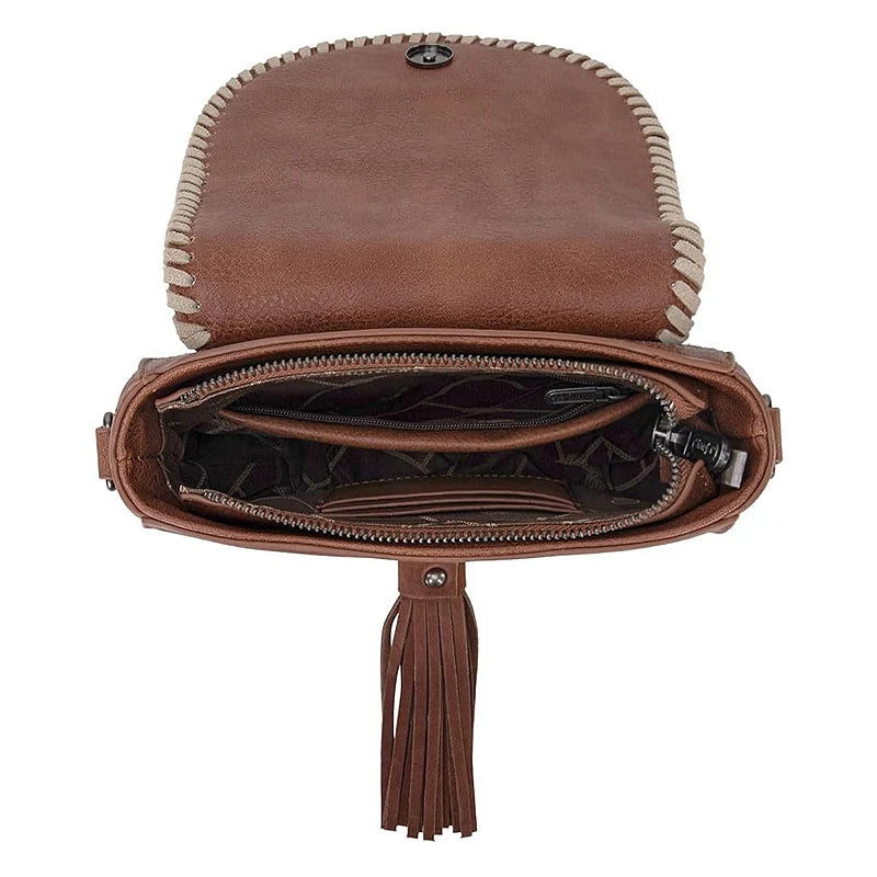 Plaid Whipstitch Crossbody Bag